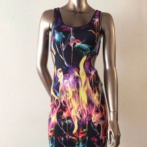 Clover Canyon Flamenco Fire Bodycon Dress Size S